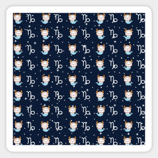 Capricorn Zodiac Cat Pattern Sticker